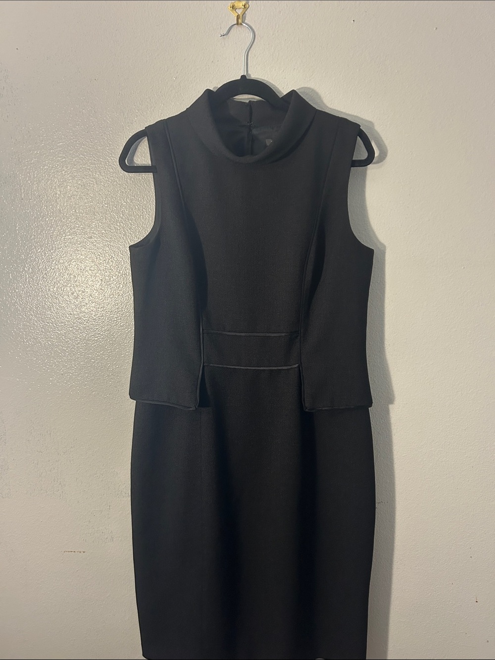 David Meister Black Sleeveless Mock-Neck Sheath Dress - Picture 11 of 12